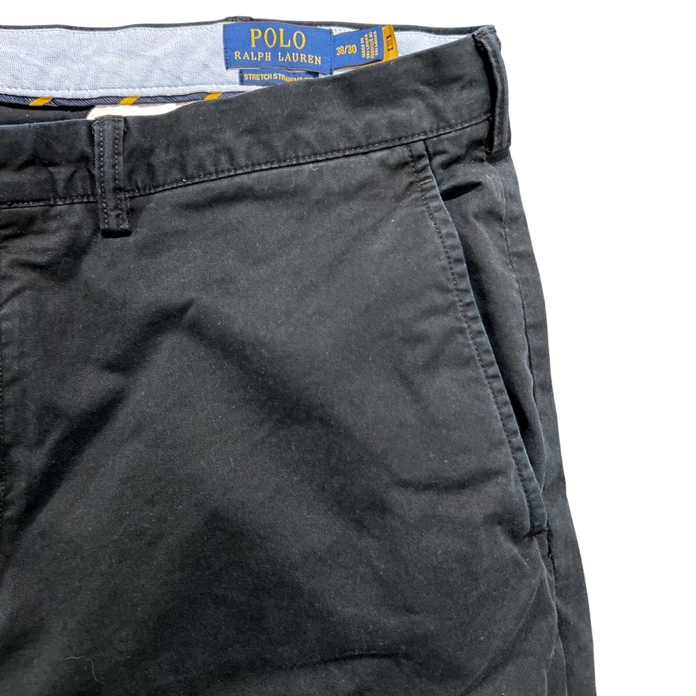 Polo Ralph Lauren Pants Mens 38x30 Black Stretch Straight Fit Chino Iconic Pants